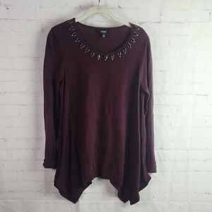 Simply Vera Purple Embellished Maroon Top M